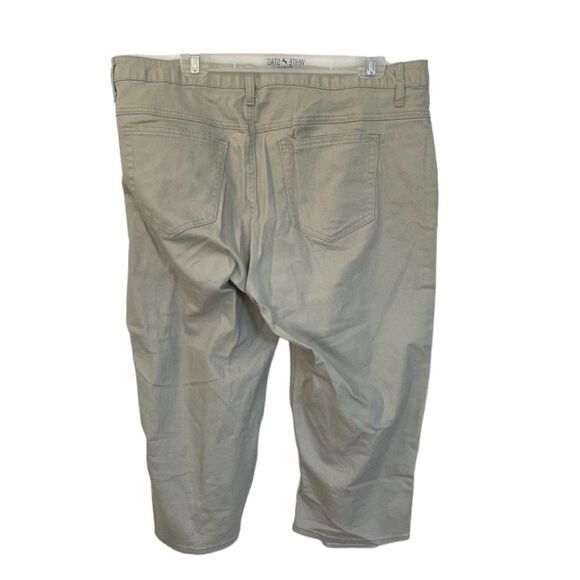 Lee Riders Relaxed Fit Capri Jeans Tan Denim High Rise Cropped Plus Sz 18 M - Picture 2 of 3